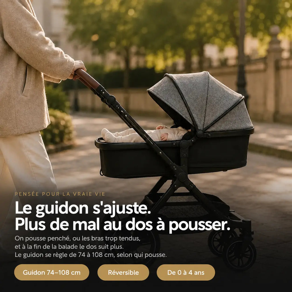 Poussette 3 en 1 compacte - NAAYLI
