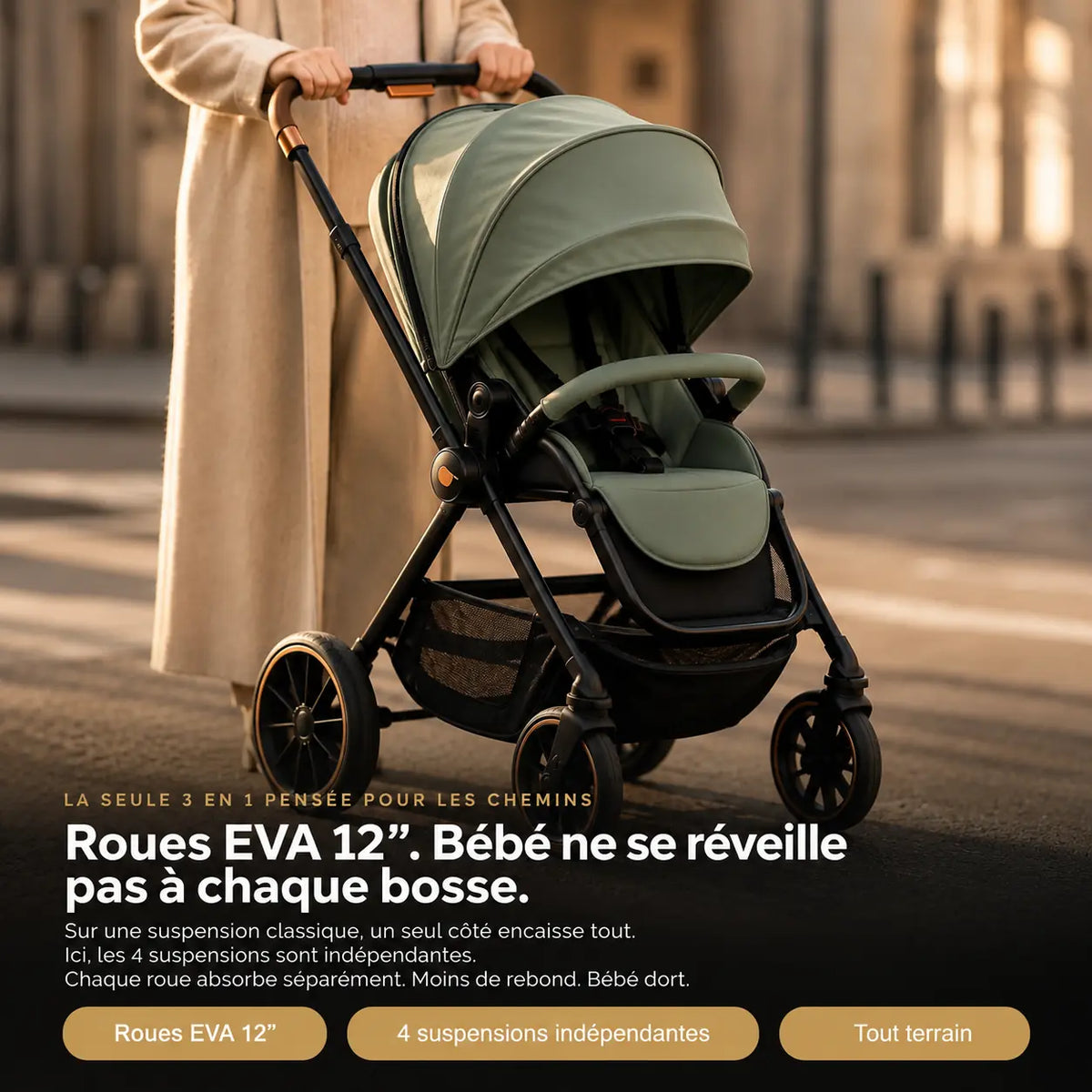 Poussette 3 en 1 compacte tout terrain - NAAYLI