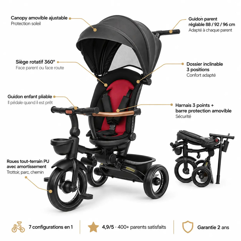 Poussette vélo évolutive - NAAYLI