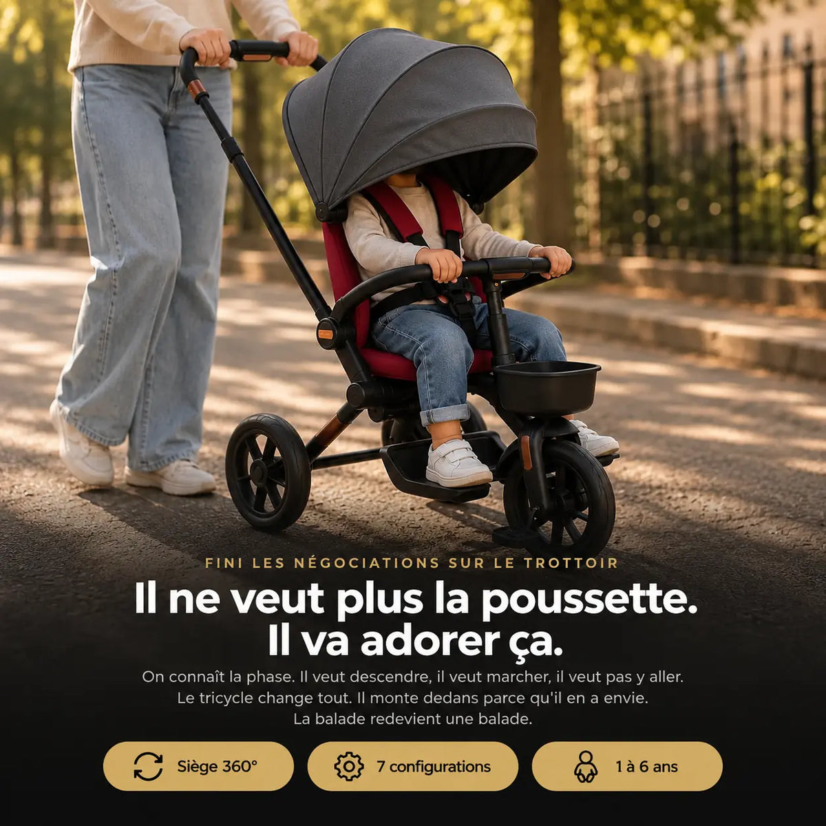 Poussette vélo évolutive - NAAYLI