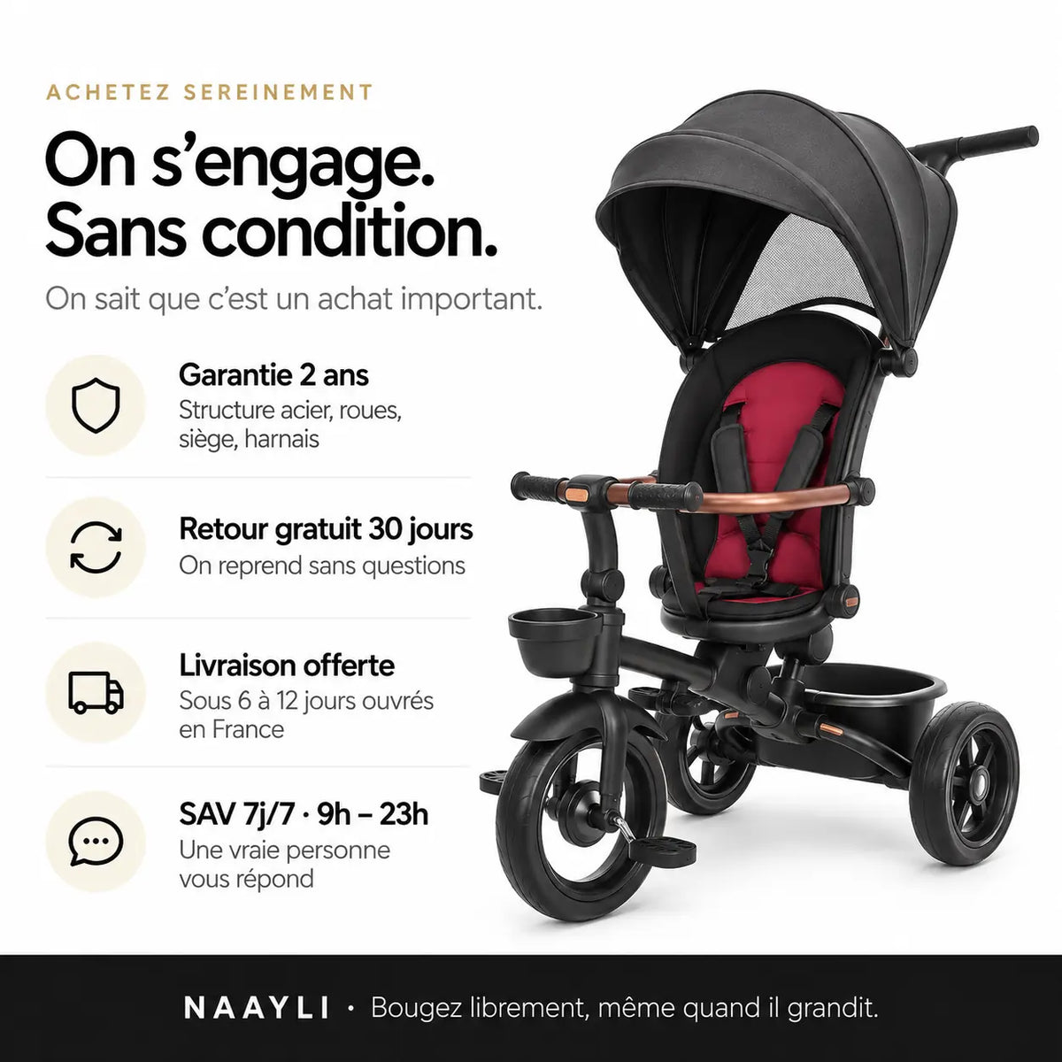 Poussette vélo évolutive - NAAYLI