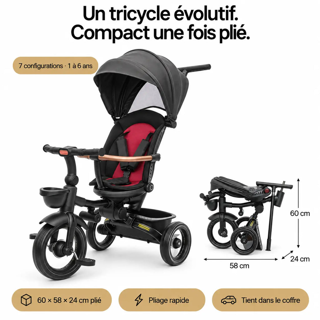 Poussette vélo évolutive - NAAYLI