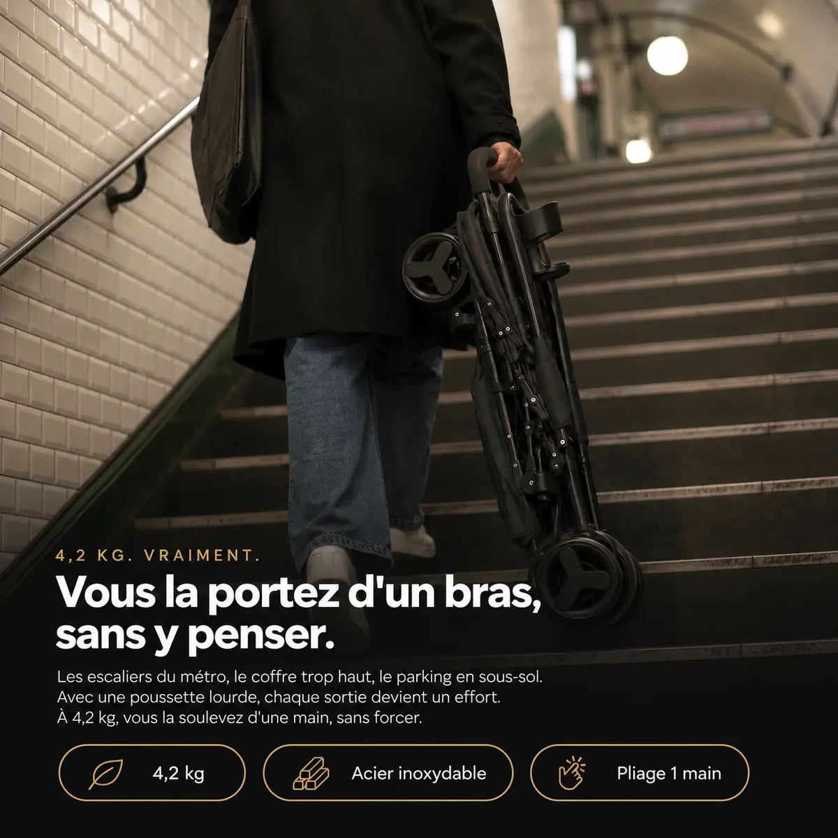 Poussette canne compacte légère - NAAYLI