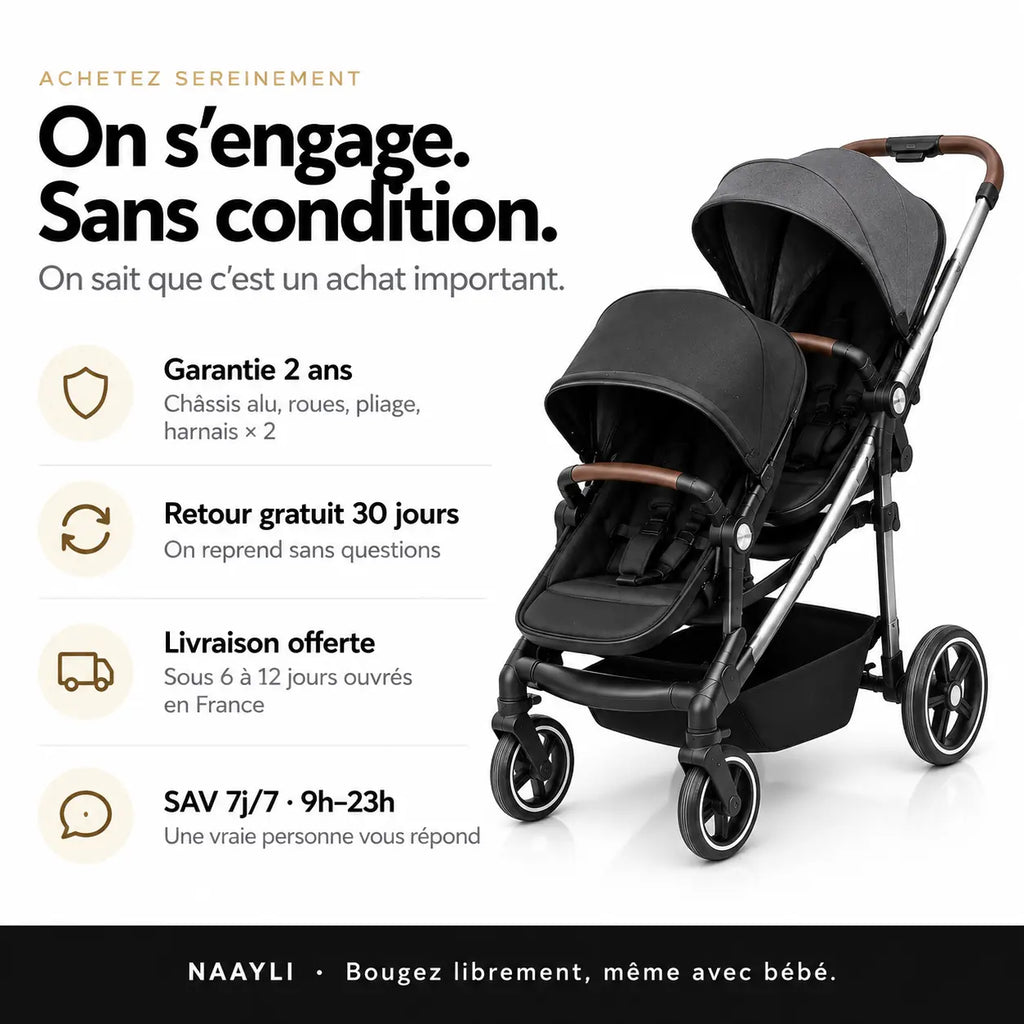 Poussette double compacte évolutive - NAAYLI