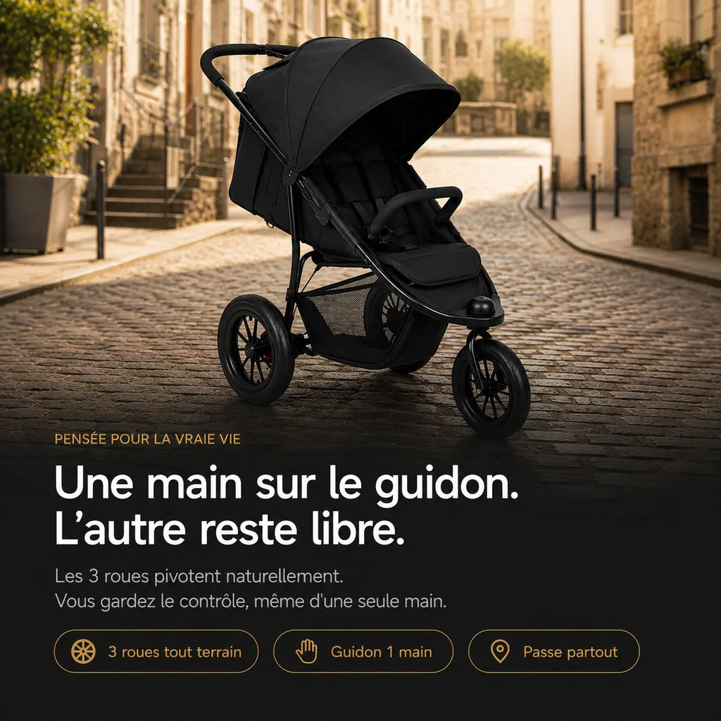 Poussette tout terrain 3 roues - NAAYLI