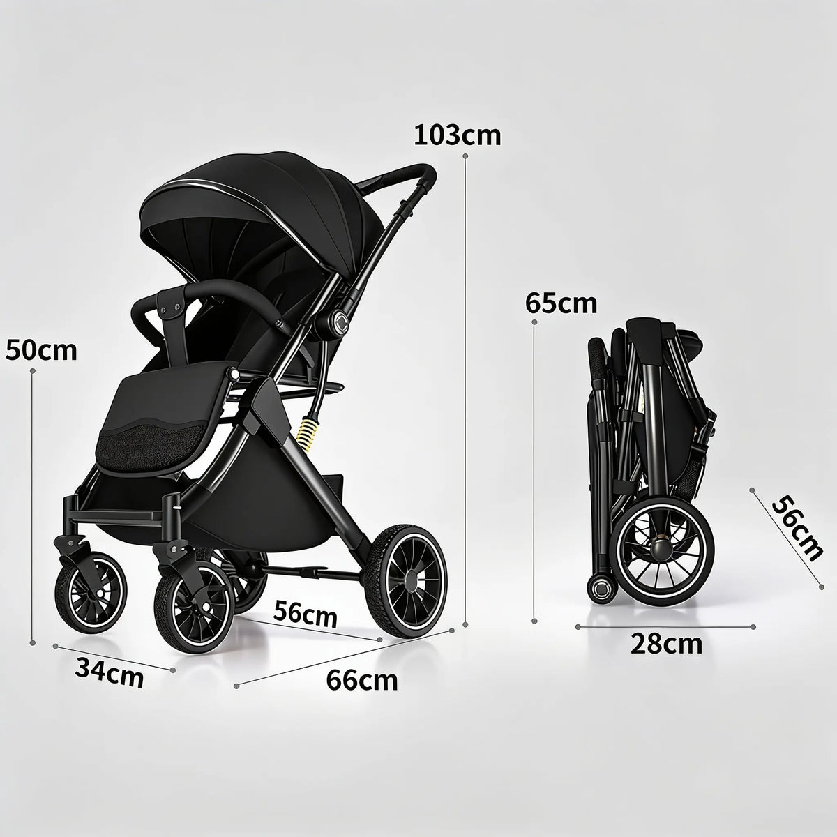 Poussette tout terrain suspension 4 roues - NAAYLI